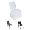 thumbnail image 1 of Efavormart 50pcs White Square Top Polyester Banquet Chair Cover Dinning Event Slipcover For Wedding Party Banquet Catering, 1 of 11