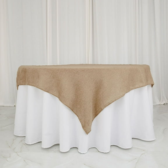 Efavormart 54" Natural Jute Faux Burlap Round Tablecloth | Boho Chic Table Linen