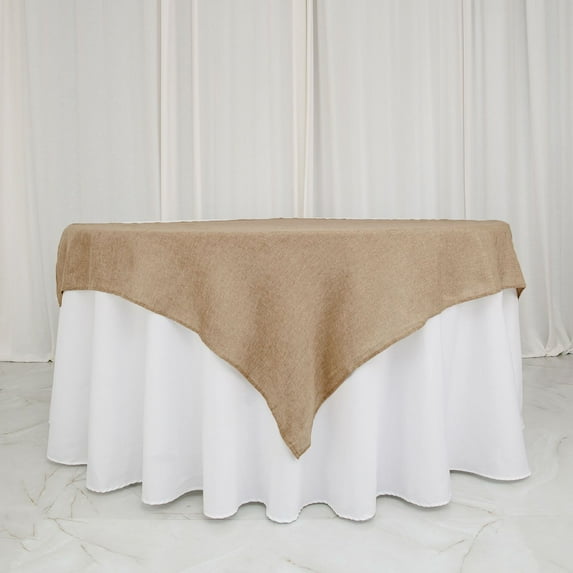 Efavormart 54" Natural Jute Faux Burlap Round Tablecloth | Boho Chic Table Linen