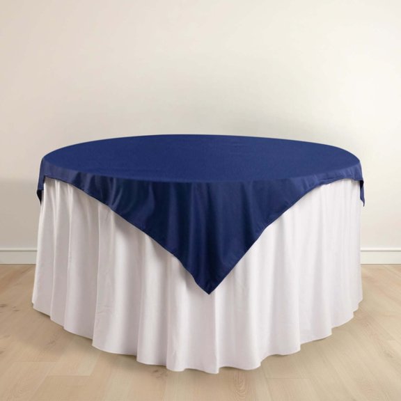Efavormart 54" Navy Blue Premium Scuba Square Tablecloth, Wrinkle Free Polyester Seamless Tablecloth