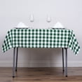 thumbnail image 1 of Efavormart 54" Square WHITE / GREEN Checkered Wholesale Gingham Polyester Linen Picnic Restaurant Dinner Tablecloth, 1 of 10