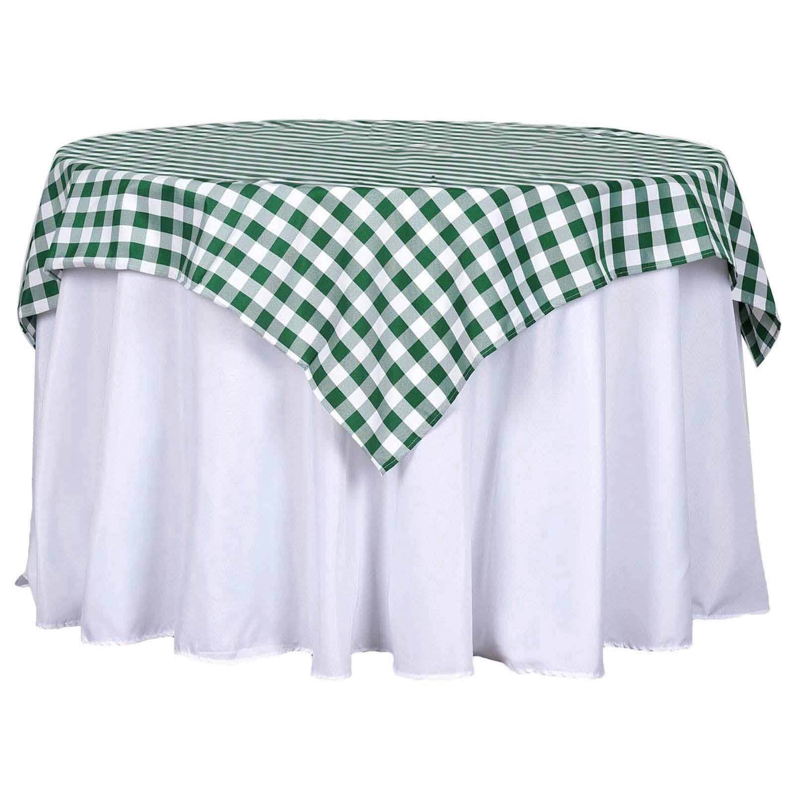 LinenTablecloth 54-Inch Square Polyester Tablecloth Blue & White Checker