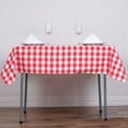 thumbnail image 1 of Efavormart 54" Square WHITE / RED Checkered Wholesale Gingham Polyester Linen Picnic Restaurant Dinner Tablecloth, 1 of 10