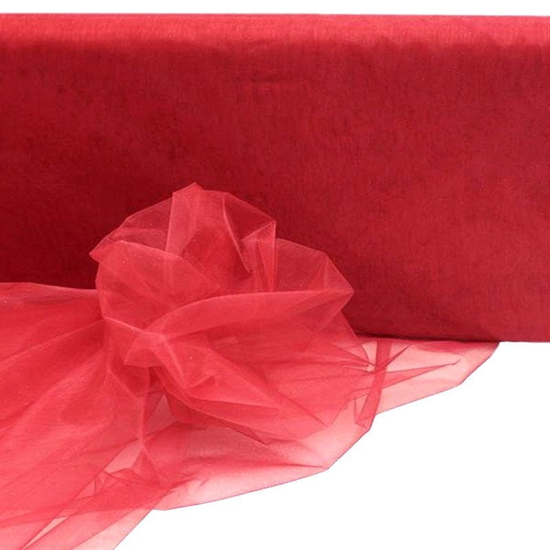 Efavormart Multiple Colors Wedding Party Banquet Event Satin Edge Organza Ribbon 1 1/2 inch, Red