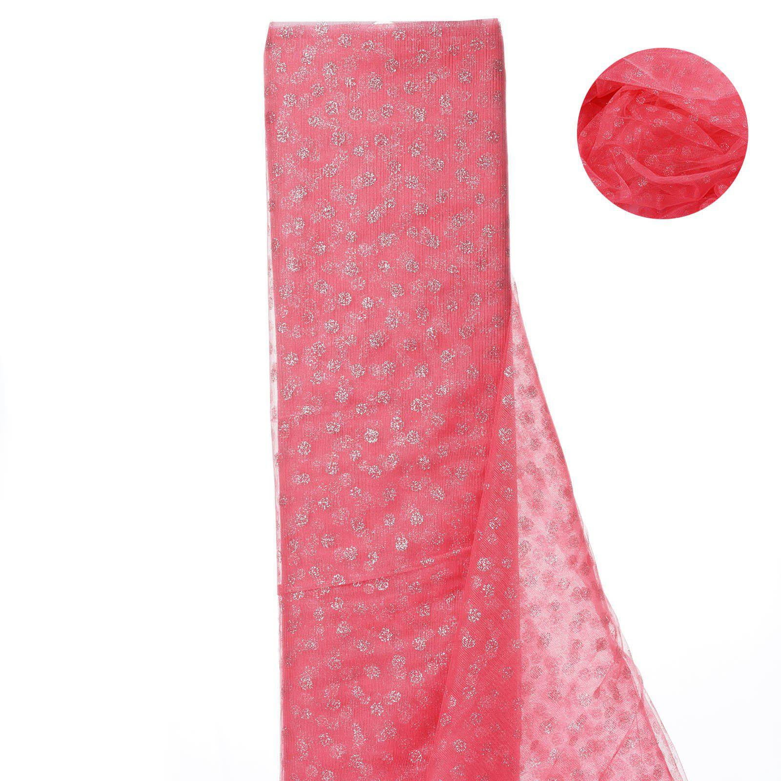 Efavormart 54 inch x 15 yards Glittered Polka Dot Tulle Fabric Bolt For ...