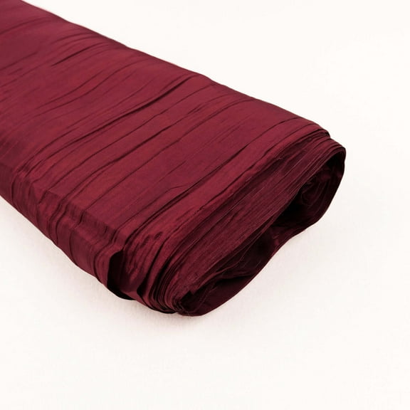Efavormart 54"x10 Yards Burgundy Accordion Crinkle Taffeta Fabric Bolt For Wedding Birthday Party Dance Event Decoration