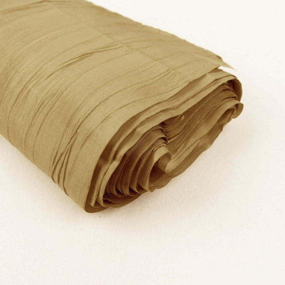 Efavormart 54"x10 Yards Gold Accordion Crinkle Taffeta Fabric Bolt For Wedding Birthday Party Dance Event Decoration
