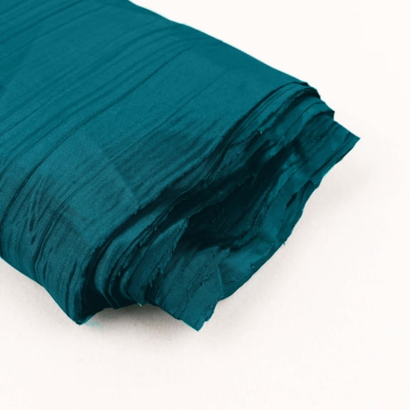 Efavormart 54"x10 Yards Peacock Teal Accordion Crinkle Taffeta Fabric Bolt For Wedding Birthday Party Dance Event Decoration