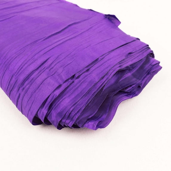 Efavormart 54"x10 Yards Purple Accordion Crinkle Taffeta Fabric Bolt For Wedding Birthday Party Dance Event Decoration