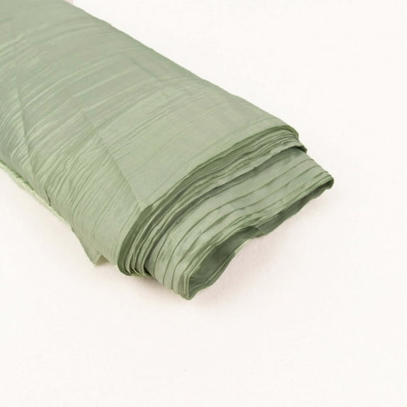 Efavormart 54"x10 Yards Sage Green Accordion Crinkle Taffeta Fabric Bolt For Wedding Birthday Party Dance Event Decoration