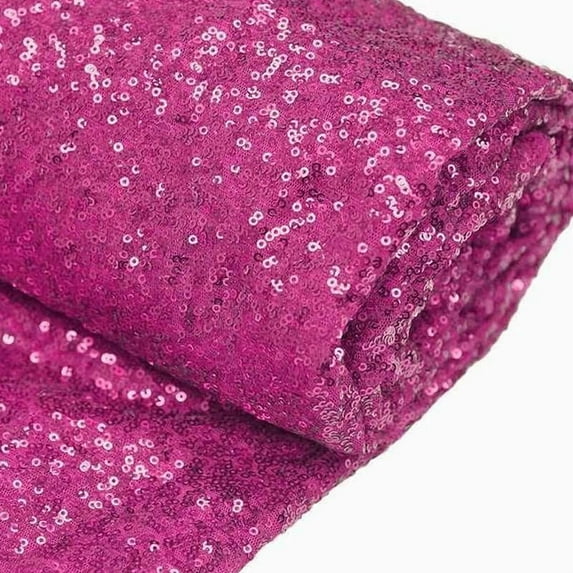 Efavormart 54"x4 Yards Fuchsia Premium Sequin Fabric Bolt, Sparkly DIY Craft Fabric Roll