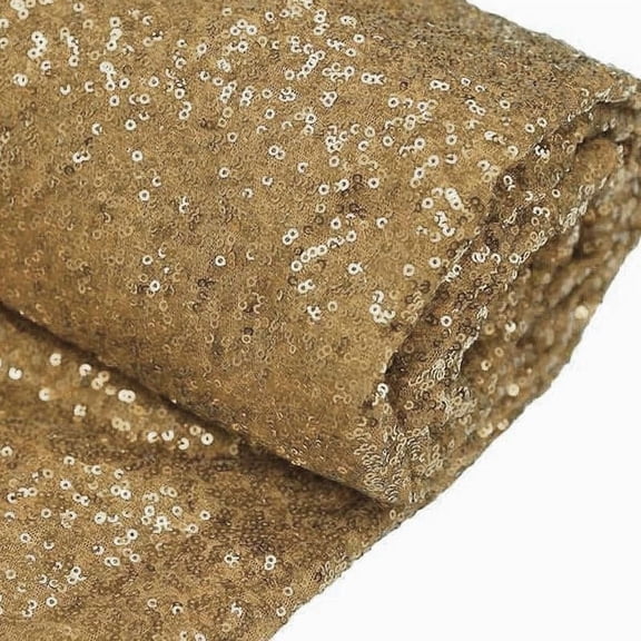Efavormart 54"x4 Yards Gold Premium Sequin Fabric Bolt, Sparkly DIY Craft Fabric Roll