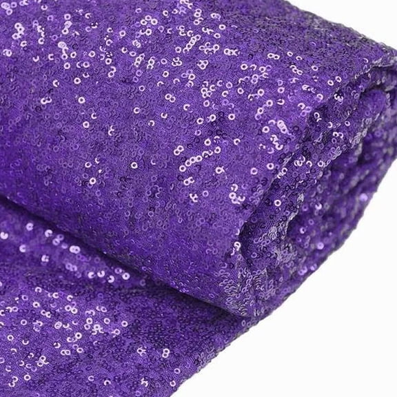 Efavormart 54"x4 Yards Purple Premium Sequin Fabric Bolt, Sparkly DIY Craft Fabric Roll