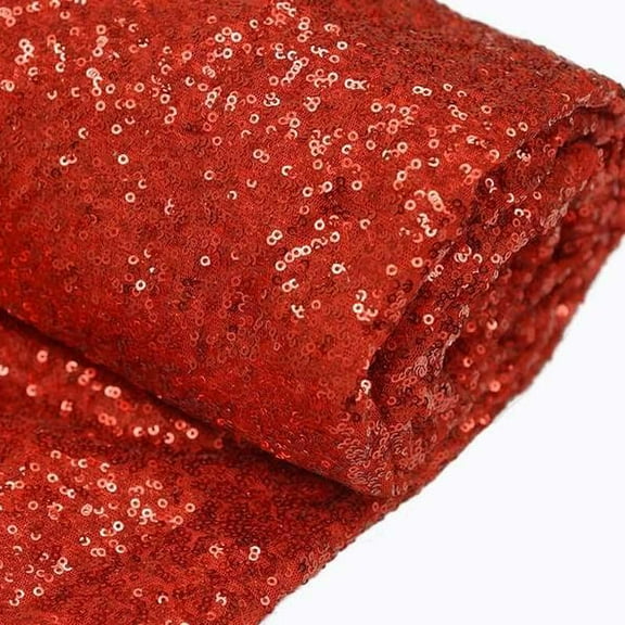 Efavormart 54"x4 Yards Red Premium Sequin Fabric Bolt, Sparkly DIY Craft Fabric Roll