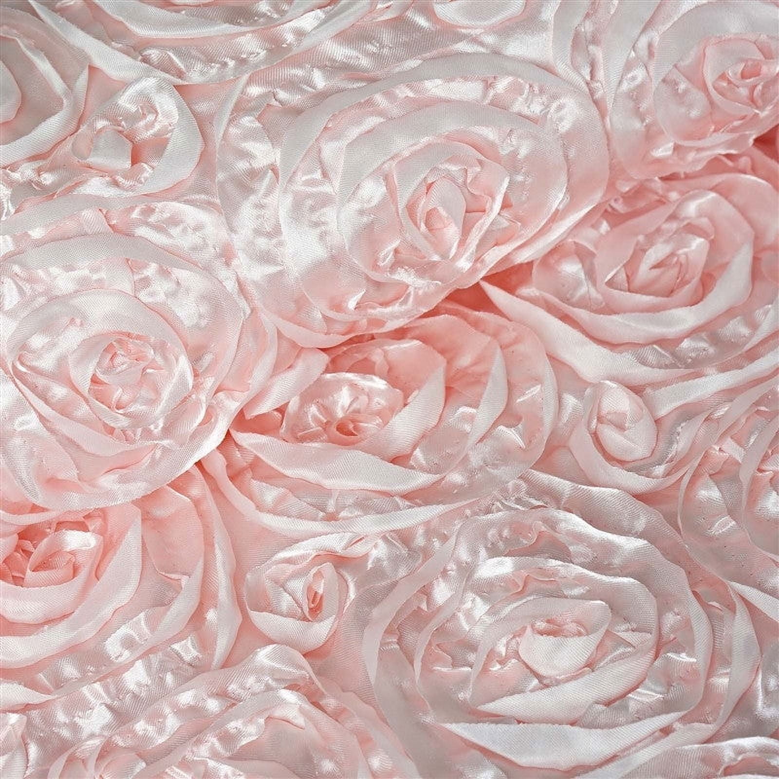 Efavormart 54"x4yd | Rose Gold / Blush Satin Rosette Fabric By The Bolt ...