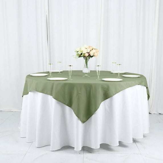 Efavormart 54x54" Eucalyptus Sage Green Wholesale Linens Seamless Polyester Square Linen Tablecloth For Wedding Banquet Party Restaurant