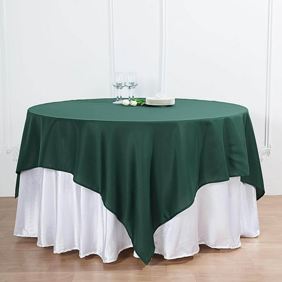 Efavormart 5pcs of 54x54" HUNTER EMERALD GREEN Wholesale Linens Seamless Polyester Square Tablecloth For Wedding Banquet Party