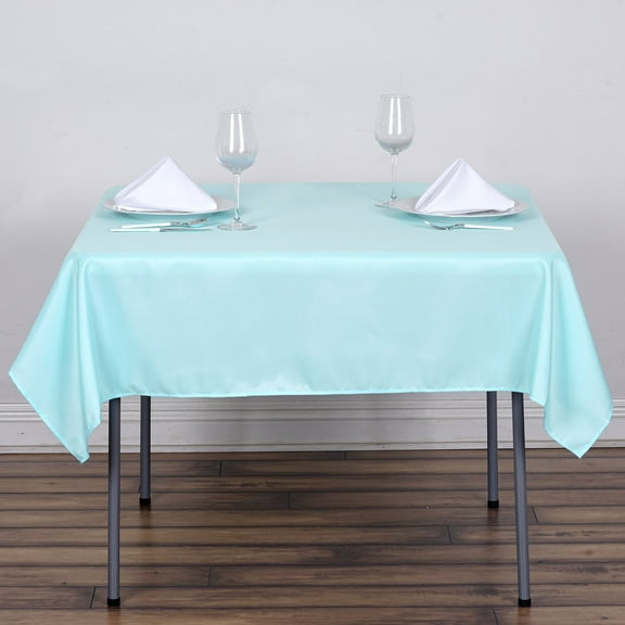 Efavormart 54x54" LIGHT BLUE Wholesale Linens Seamless Polyester Square Linen Tablecloth For Wedding Banquet Party Restaurant