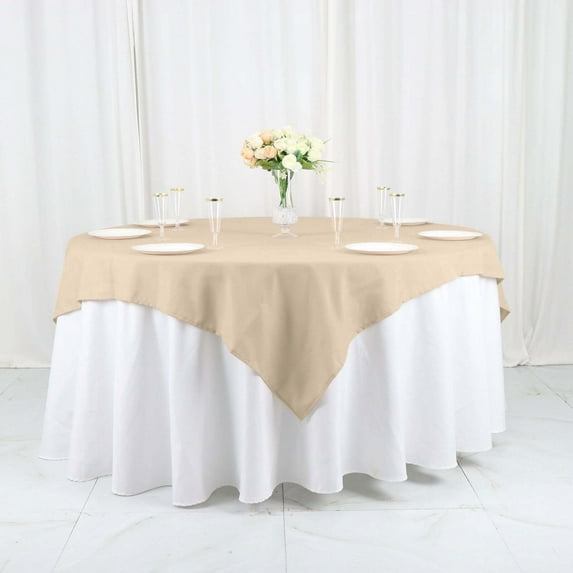 Efavormart 54x54" Nude Wholesale Linens Seamless Polyester Square Linen Tablecloth For Wedding Banquet Party Restaurant