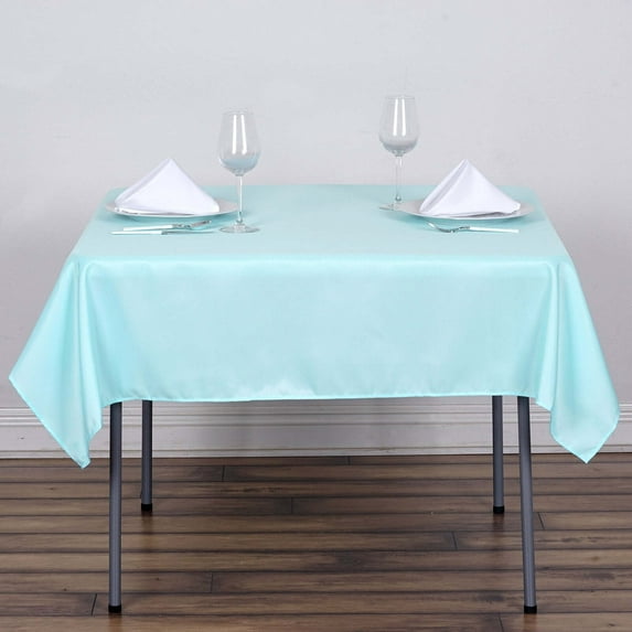 Efavormart 54x54" LIGHT BLUE Wholesale Linens Seamless Polyester Square Linen Tablecloth For Wedding Banquet Party Restaurant