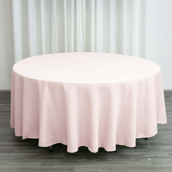 Efavormart 5PCS 108" Wholesale Round Tablecloth Polyester Round Table Linens For Wedding Party Banquet Restaurant - BLUSH