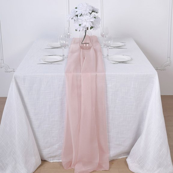 Efavormart 5PCS 22" x 72" Rose Gold Premium Chiffon Table Runner For Weddings Party Banquets Decor Fit Rectangle and Round Table