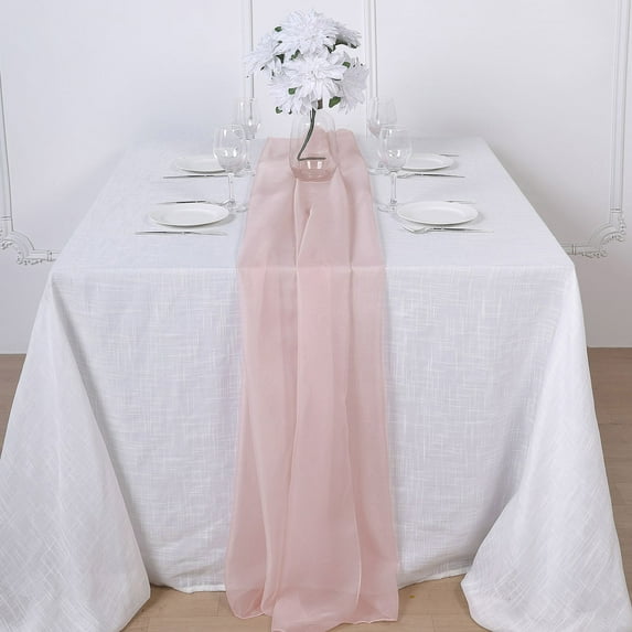 Efavormart 5PCS 22" x 72" Rose Gold Premium Chiffon Table Runner For Weddings Party Banquets Decor Fit Rectangle and Round Table