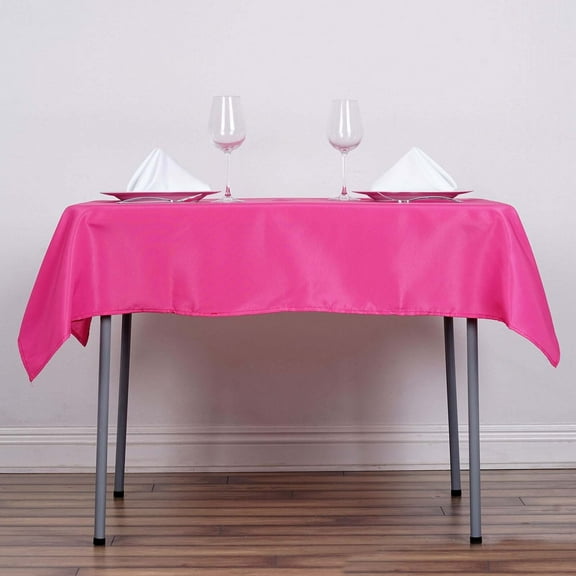 Efavormart 5PCS 54x54" FUSHIA Wholesale Linens Seamless Polyester Square Linen Tablecloth For Wedding Banquet Party Restaurant