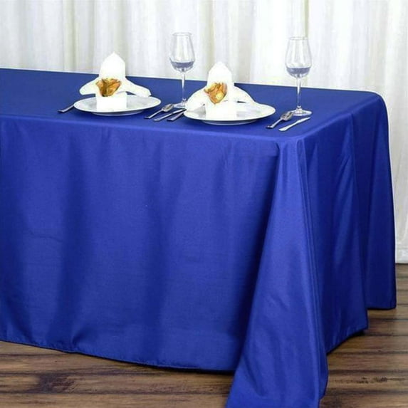 Efavormart 5PCS 90x132" ROYAL BLUE Wholesale Rectangle Polyester Tablecloth Linen Wedding Party Restaurant Tablecloth
