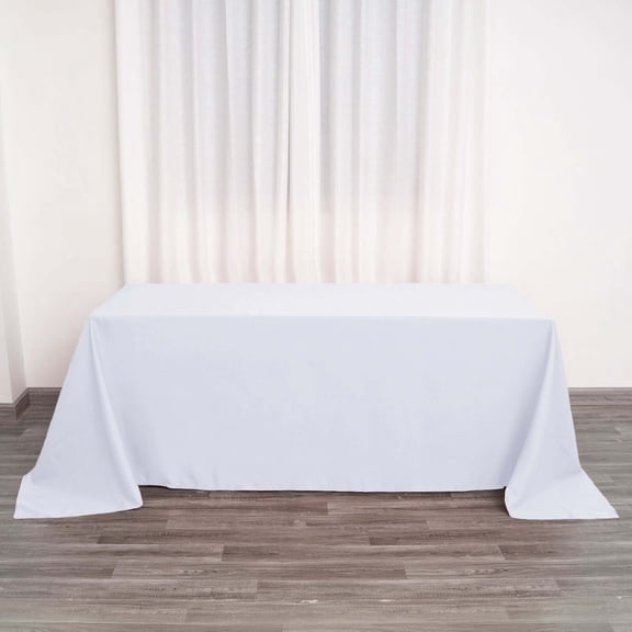 Efavormart 5PCS 90x132" WHITE Wholesale Rectangle Polyester Rectangle Tablecloth Linen Wedding Party Restaurant Tablecloth