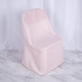 thumbnail image 1 of Efavormart 5PCS Blush Linen Polyester Folding Chair Cover Dinning Chair Slipcover For Wedding Party Event Banquet Catering, 1 of 11