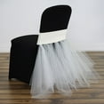 thumbnail image 1 of Efavormart 5PCS Ivory Bridal Wedding Party Stretchy Spandex Fitted Tulle Tutu Chair Skirts Dinning Event Slipcover For Banquet, 1 of 8
