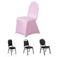thumbnail image 1 of Efavormart 5 Pack | Pink Premium Spandex Stretch Fitted Banquet Chair Cover With Foot Pockets - 160GSM, 1 of 9