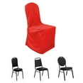 thumbnail image 1 of Efavormart 5PCS | Round Top Red Polyester Banquet Chair Covers Linen Dinning Chair slipcover For Wedding Party Event Catering, 1 of 11