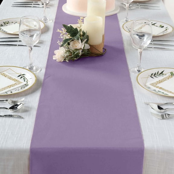 Efavormart 5PCS of VIOLET AMETHYST Premium Polyester Table Top Runner For Weddings Party Banquets Decor Fit Rectangle and Round Table