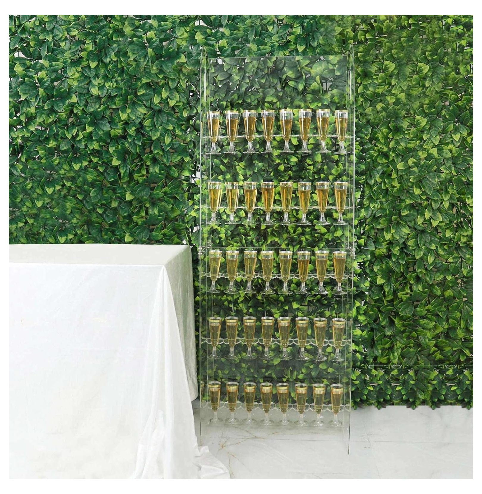 Efavormart 5ft Clear 5-Tier Wine Glass Stemware Rack, Champagne Flute ...