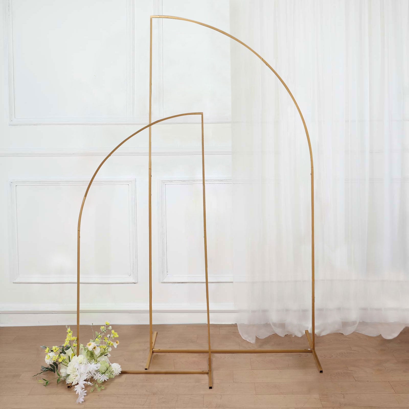 Efavormart 5ft Gold Metal Wedding Arch Chiara Backdrop Stand, Half Moon ...
