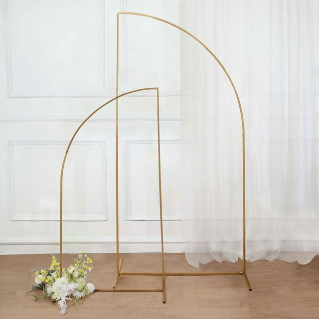 Efavormart 5ft Gold Metal Wedding Arch Chiara Backdrop Stand, Half Moon Floral Frame Arbor ...