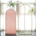 thumbnail image 1 of Efavormart 5ft Shiny Blush/Rose Gold Spandex Fit Round Top Backdrop Frame Stand Cover, 2-Sided Metallic Sparkly Wedding Arch Cover, 1 of 10
