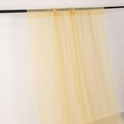 Efavormart 5ftx32ft Premium Champagne Chiffon Curtain Panel, Backdrop Ceiling Drapery With Rod Pocket