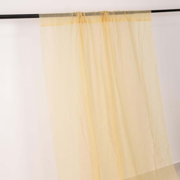 Efavormart 5ftx32ft Premium Champagne Chiffon Curtain Panel, Backdrop Ceiling Drapery With Rod Pocket