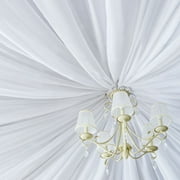 Efavormart 5ftx40ft White Polyester Ceiling Drapes Backdrop Curtain Panels Wedding Arch Fire Retardant Draping Fabric with Rod Pockets