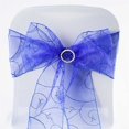 thumbnail image 1 of Efavormart 5pc x Royal Blue Leaf-Motif Organza Embroidered Chair Sash for Wedding Decor Chair Bow Sash Party Decoration Supplies, 1 of 8