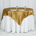 thumbnail image 1 of Efavormart Pack of 5 | 60" SATIN Square Tablecloth Overlay For Wedding Catering Party Table Decorations GOLD Square Tablecloth Cover, 1 of 9