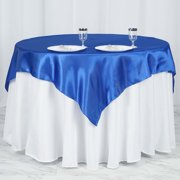 Efavormart 5pcs 60 SATIN Square Tablecloth Overlay For Wedding Catering Party Table Top Decorations ROYAL BLUE