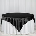 thumbnail image 1 of Efavormart Pack of 5 | 72" SATIN Square Tablecloth Overlay For Wedding Catering Party Table Decorations BLACK Square Tablecloth Cover, 1 of 9