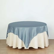Efavormart 5pcs 72" SATIN Square Tablecloth Overlay For Wedding Catering Party Table Decorations DUSTY BLUE Square Tablecloth Cover