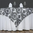 thumbnail image 1 of Efavormart 5pcs Black Damask Flocking Square Tablecloth Overlay 60"x60" Square Tablecloth Cover For Wedding Party Event Banquet, 1 of 5