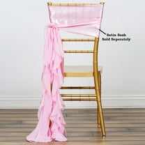 Efavormart 5pcs Chiffon Pink Curly Chair Sashes For Home Wedding Birthday Party Dance Banquet Event Decoration