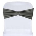 thumbnail image 1 of Efavormart 5pcs Grey Spandex Chair Sash, Elastic Band Sashes Fitted chair tie for wedding Event Banquet Decor, 1 of 10